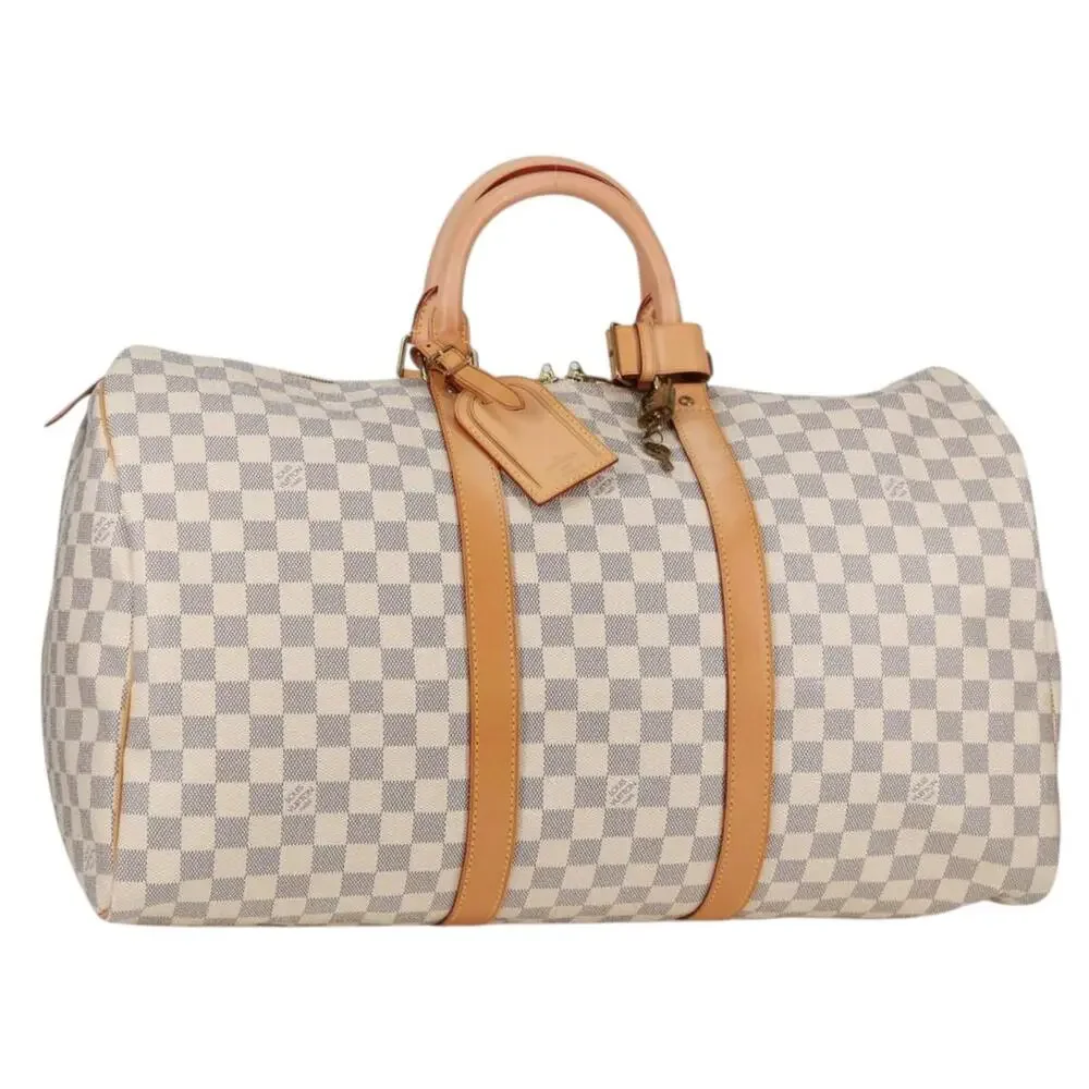 LOUIS VUITTON Damier Azur Keepall 50 Boston Bag N41430